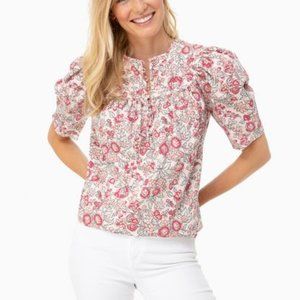 Rebecca Taylor Puffy Sleeve Floral Top / Blouse